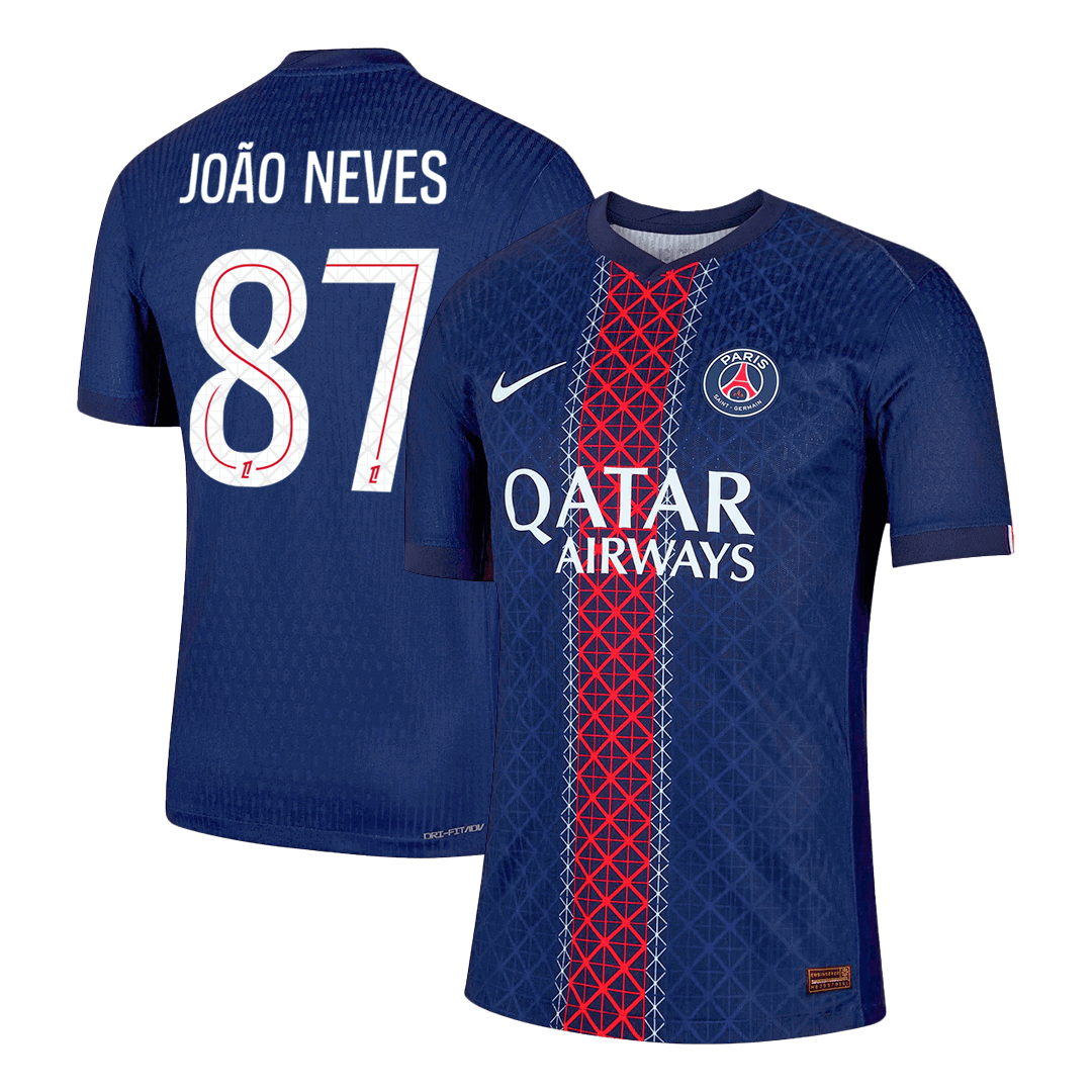 JOÃOO NEVES #87 PSG Home Authentic Soccer Jersey 2025/26