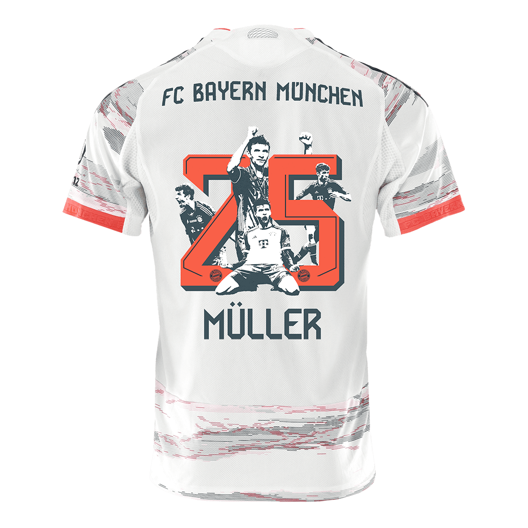 Authentic MÜLLER Special #25 Bayern Munich Away Soccer Jersey 2025/26 White - Image 12