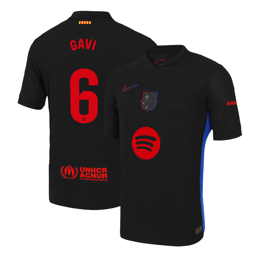 GAVI #6 Authentic Soccer Jersey Barcelona Away Shirt 2024/25 Spotify Logo Without Text