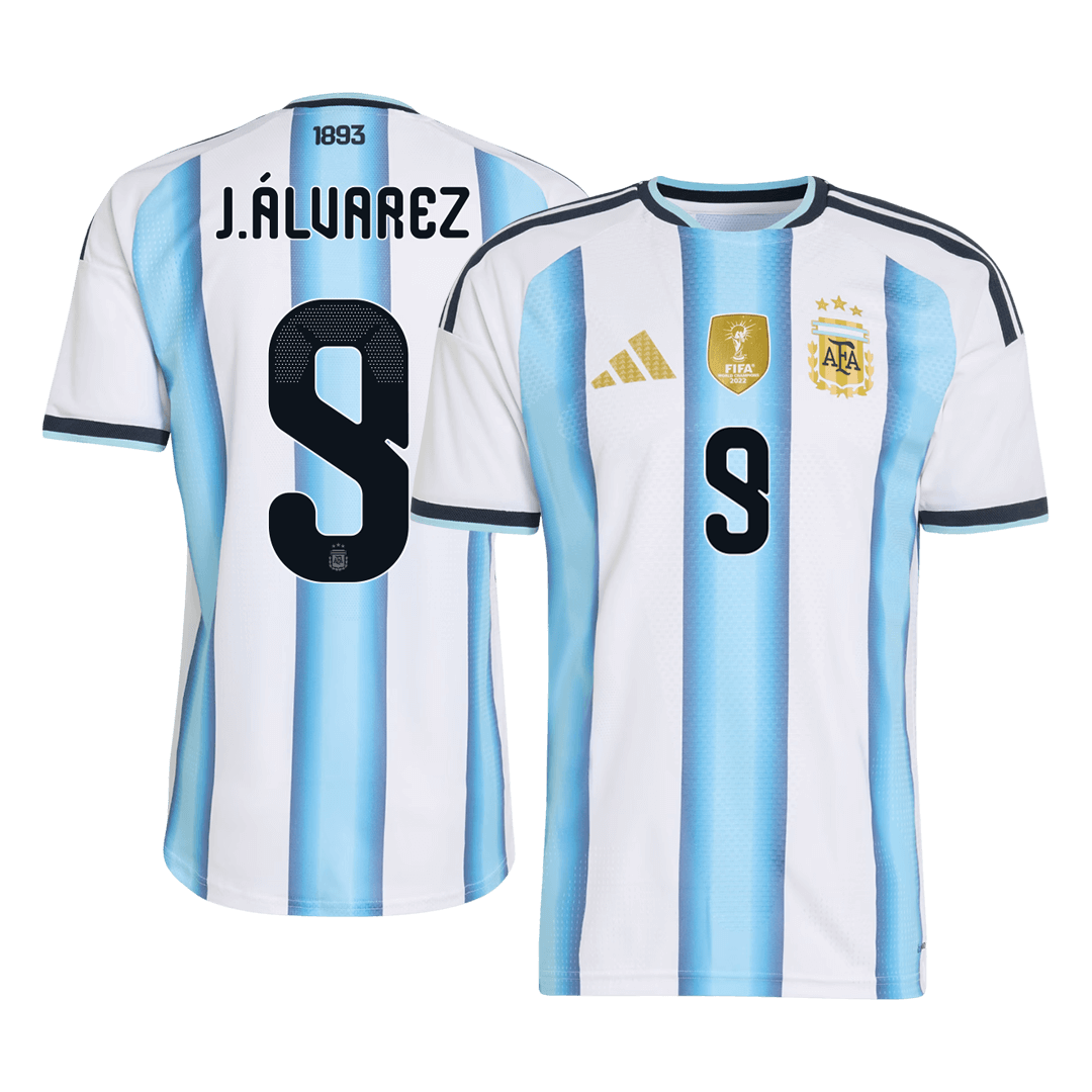 J. ALVAREZ #9 Argentina Home Player Version Jersey World Cup 2026