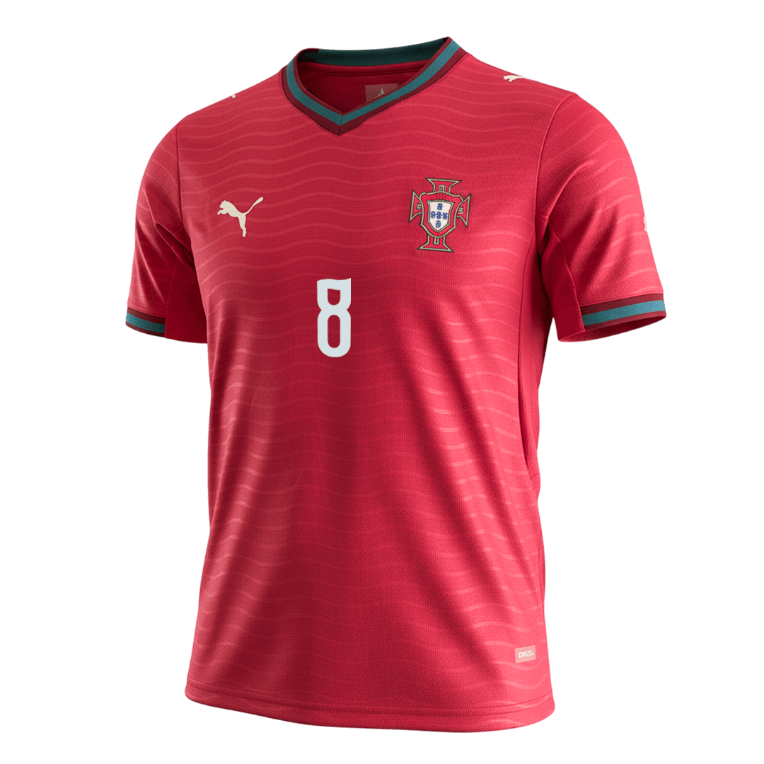 B.FERNANDES#8 Portugal Home Soccer Jersey World Cup 2026 Red - Image 9
