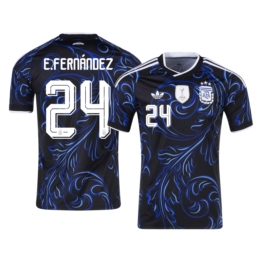 E. FERNANDEZ #24 Argentina Away Soccer Jersey World Cup 2026