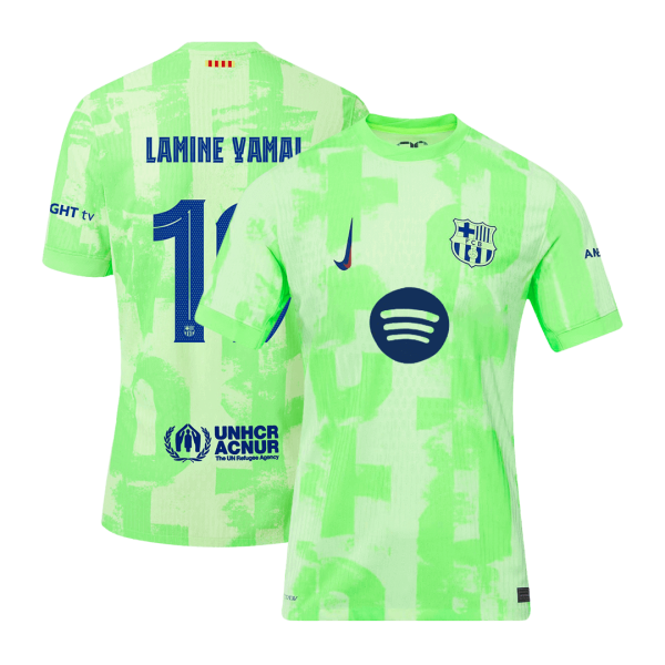 Authentic LAMINE YAMAL #19 Soccer Jersey Barcelona Third Away Shirt 2024/25 UCL Spotify Logo Without Text