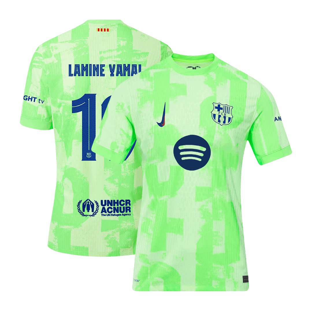 Authentic LAMINE YAMAL #19 Barcelona Third Away Soccer Jersey 2024/25 - UCL x Spotify Logo Without Text