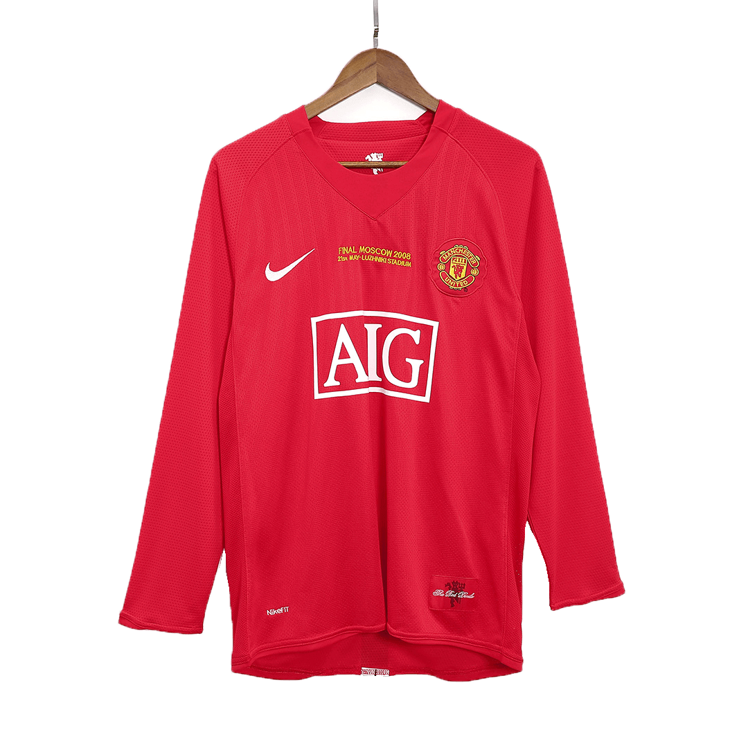 SCHOLES #18 Manchester United Retro Jersey Home Soccer Shirt 2007/08 - UCL Final - Image 9