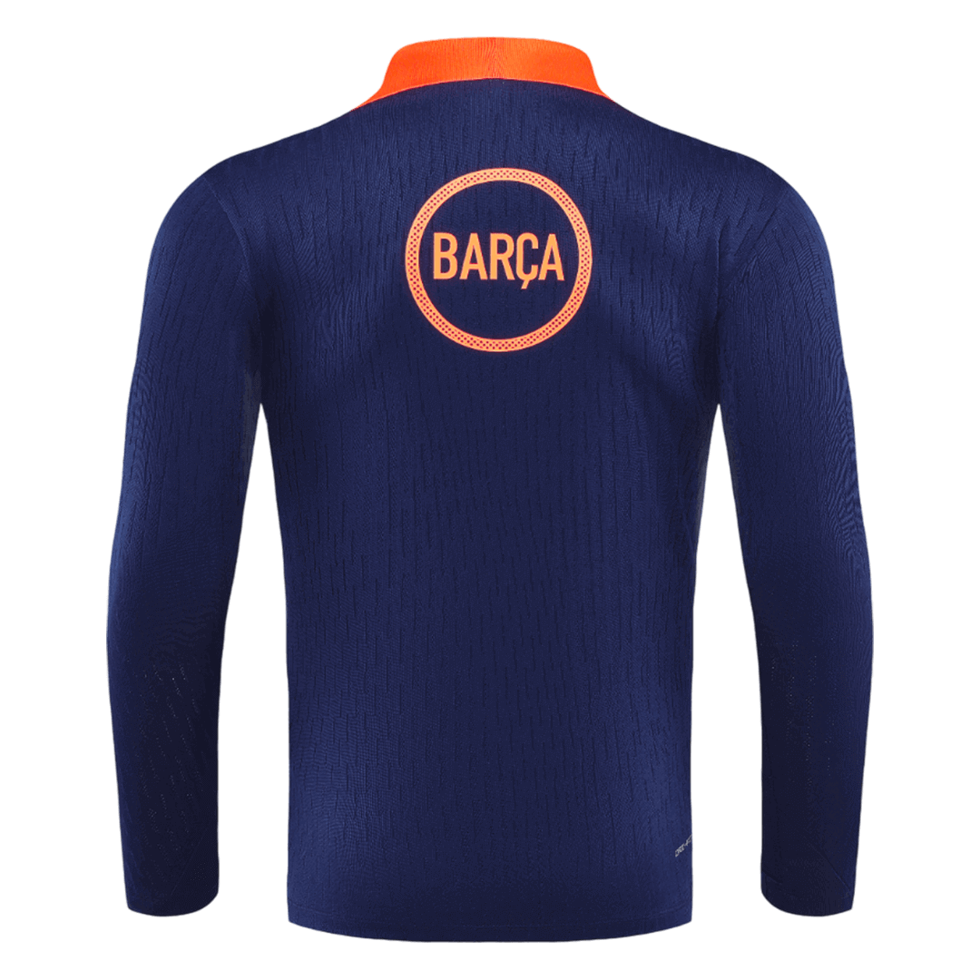 Barcelona 1/4 Zip Tracksuit 2025/26 Black&Orange - Image 22