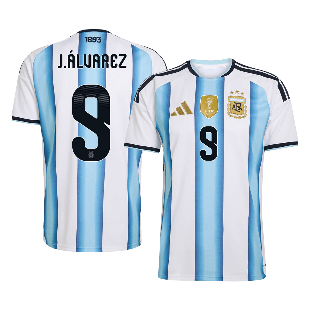 J. ALVAREZ #9 Argentina Home Soccer Jersey World Cup 2026