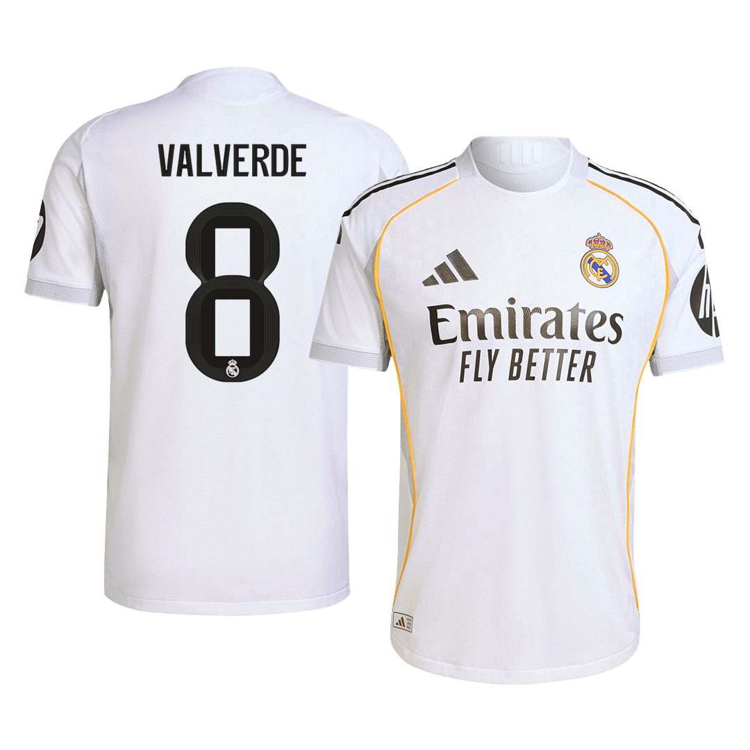 VALVERDE #8 Real Madrid Home Authentic Soccer Jersey 2025/26
