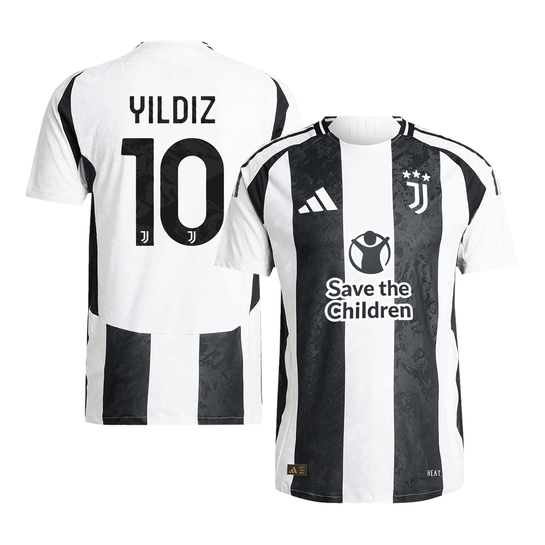 Authentic YILDIZ #10 Juventus Home Soccer Jersey 2024/25 - Save The Children Sponsor