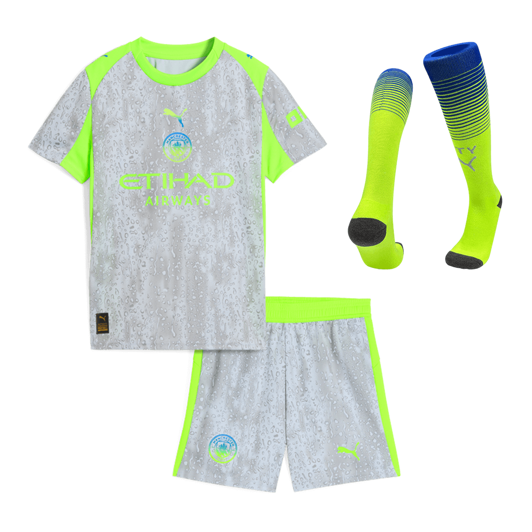 Manchester City Third Away Kids Soccer Jerseys Full Kit 2025/26