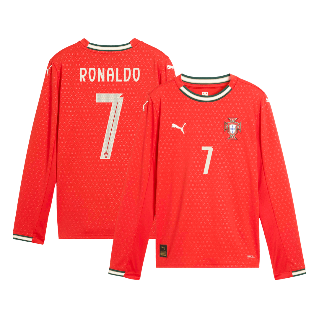 RONALDO #7 Portugal Home Long Sleeve Soccer Jersey 2025