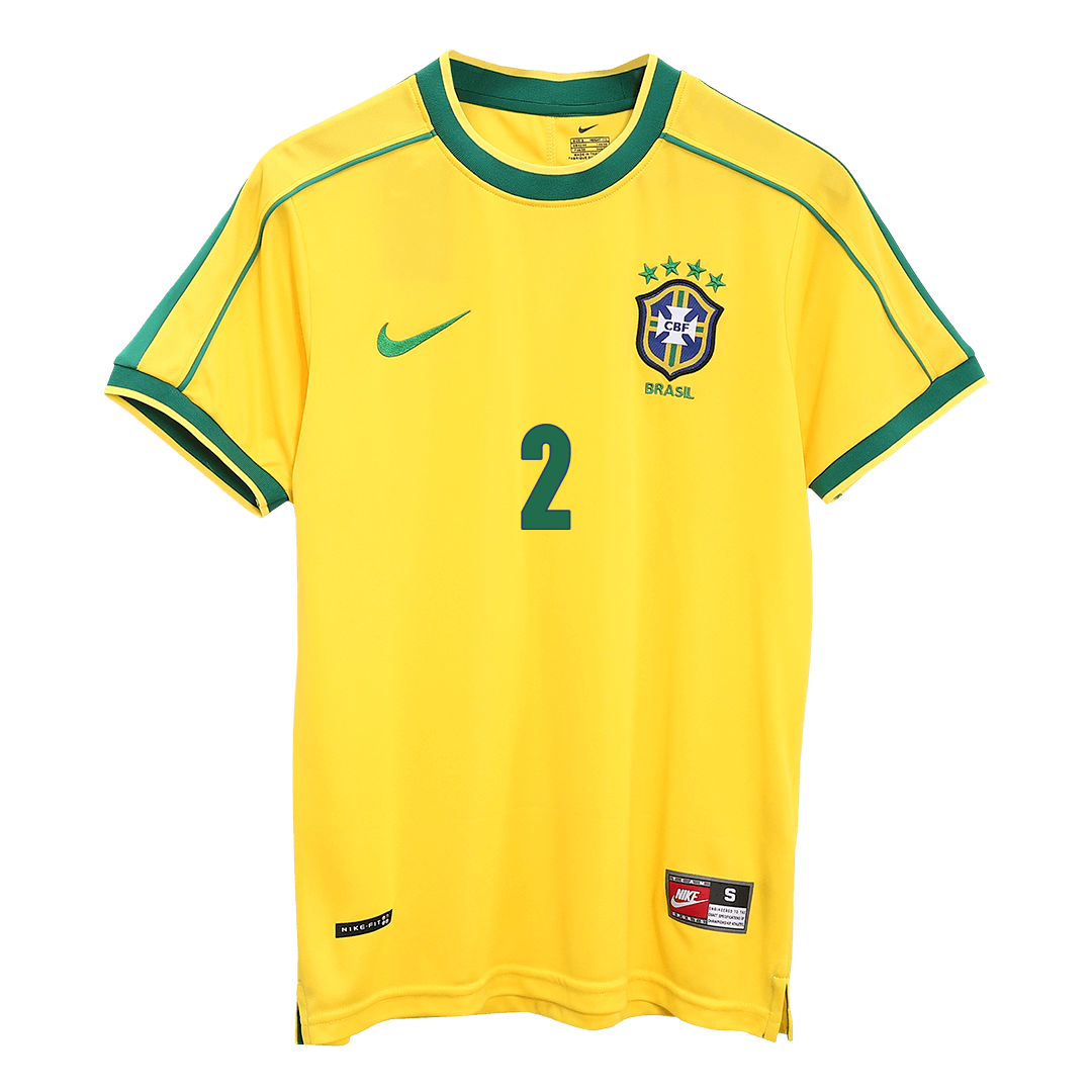 Retro Jersey CAFU #2 Brazil Home Soccer Shirt 1998 -World Cup - Image 8