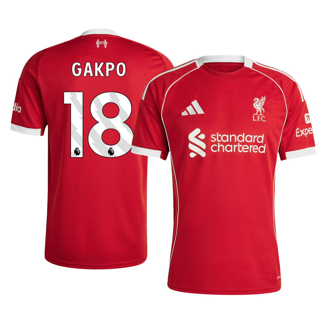 GAKPO #18 Liverpool Home Soccer Jersey 2025/26