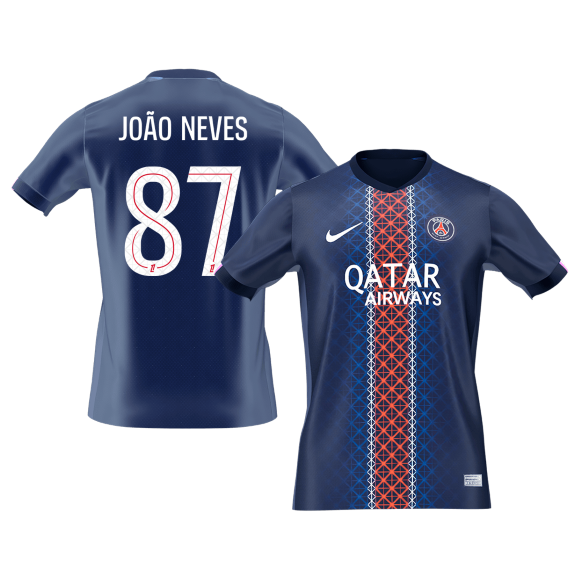JOÃOO NEVES #87 PSG Home Soccer Jersey 2025/26