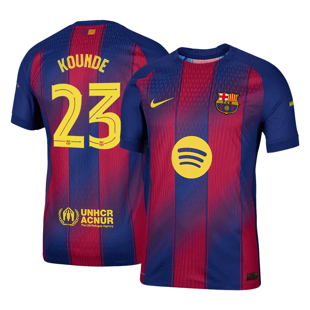 KOUNDE #23 Barcelona Home Authentic Soccer Jersey 2025/26 - UCL