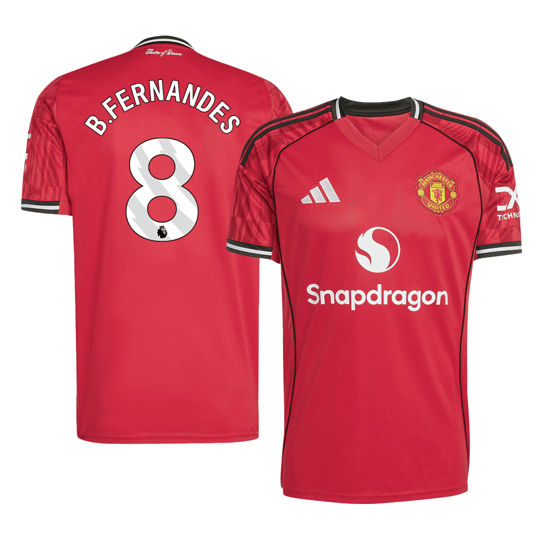 B.FERNANDES #8 Manchester United Home Soccer Jersey 2025/26