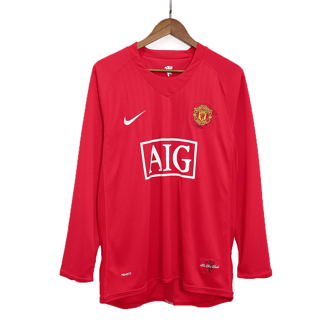 Retro Jersey SCHOLES #18 Manchester United Retro Jersey Home Soccer Shirt 2007/08 - Image 7