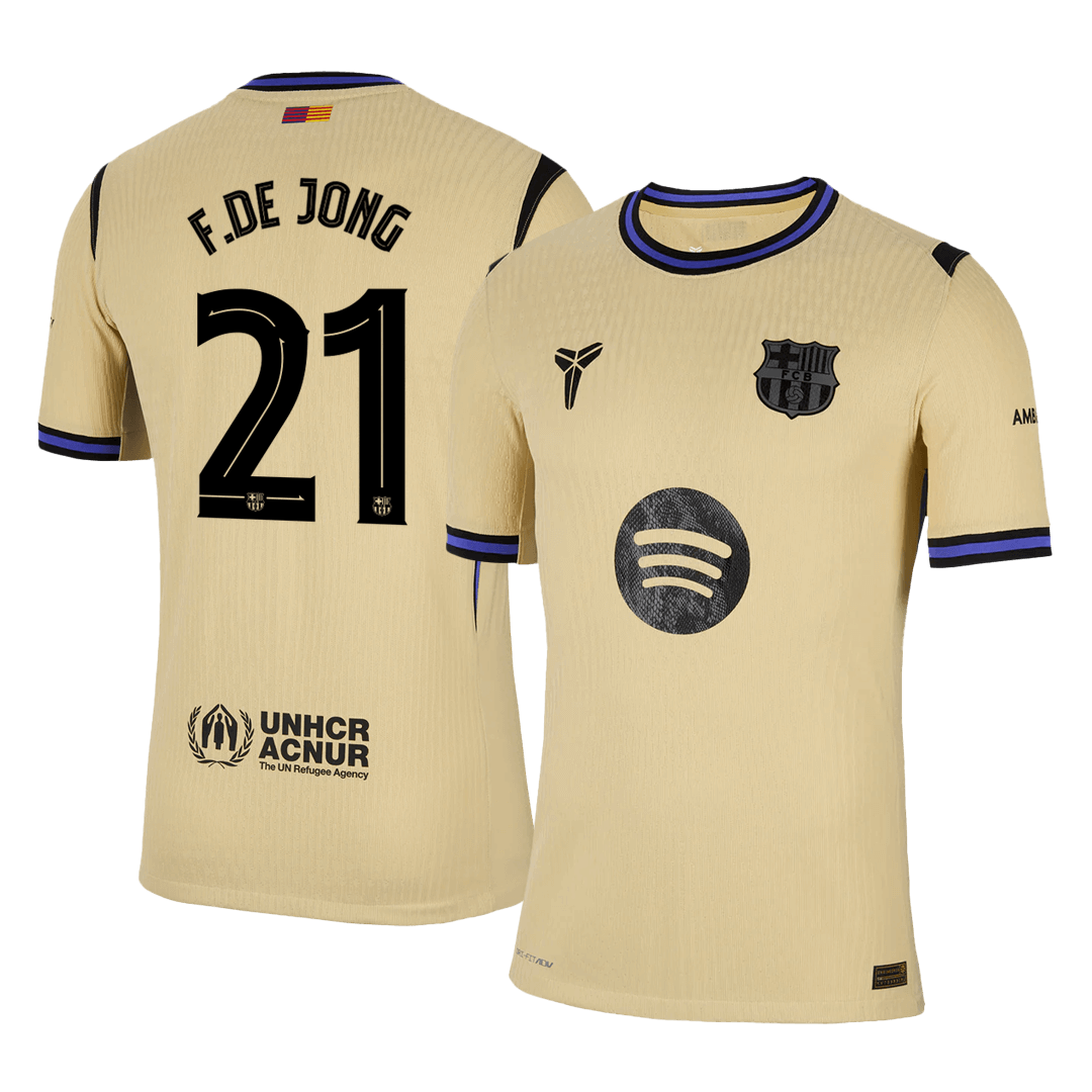 F.DE JONG #21 Barcelona Away Authentic Soccer Jersey 2025/26 - UCL