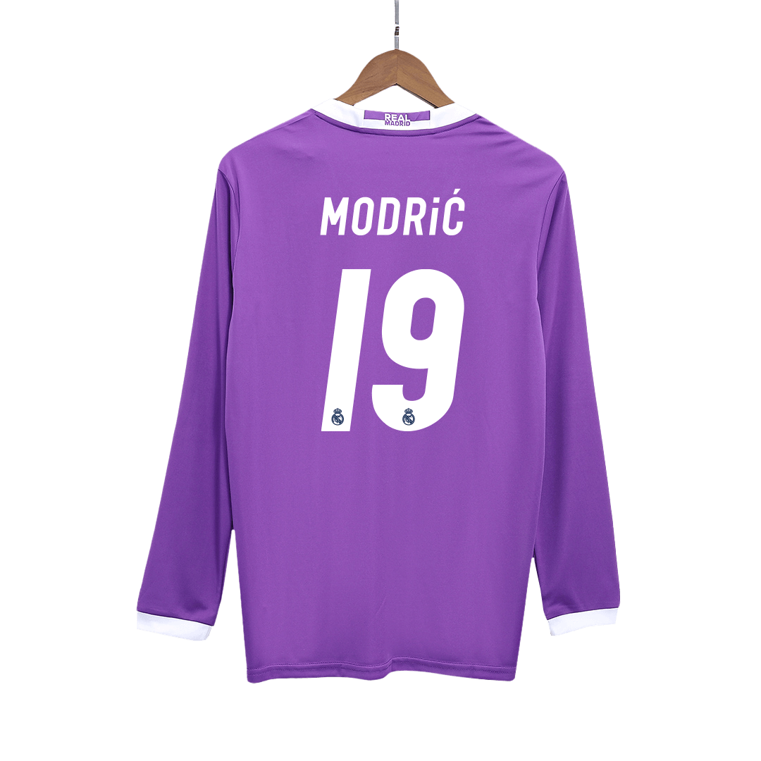 MODRIC #19 Real Madrid Retro Jersey Away Long Sleeve Soccer Shirt 2016/17