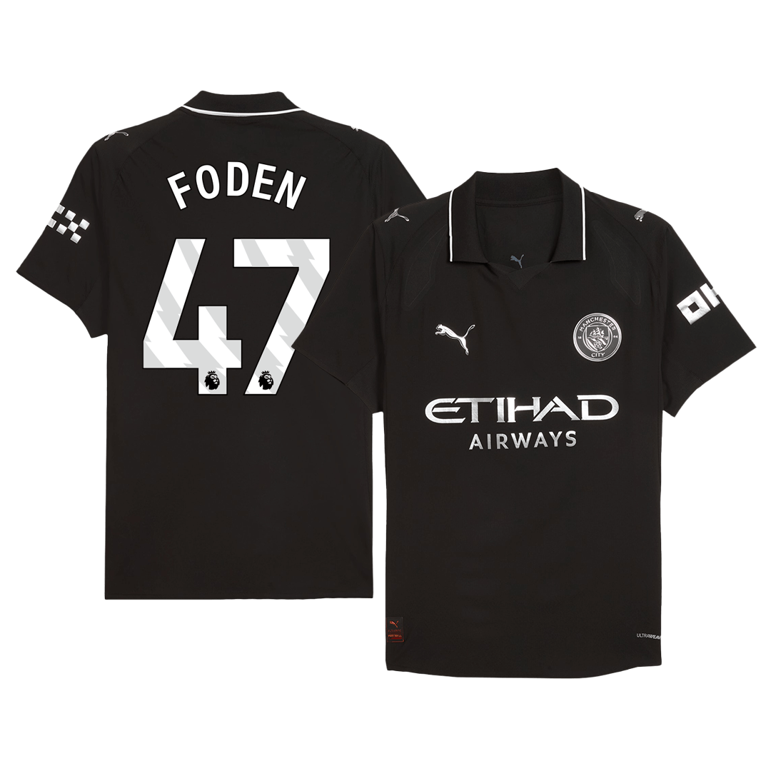 FODEN #47 Manchester City Away Authentic Soccer Jersey 2025/26