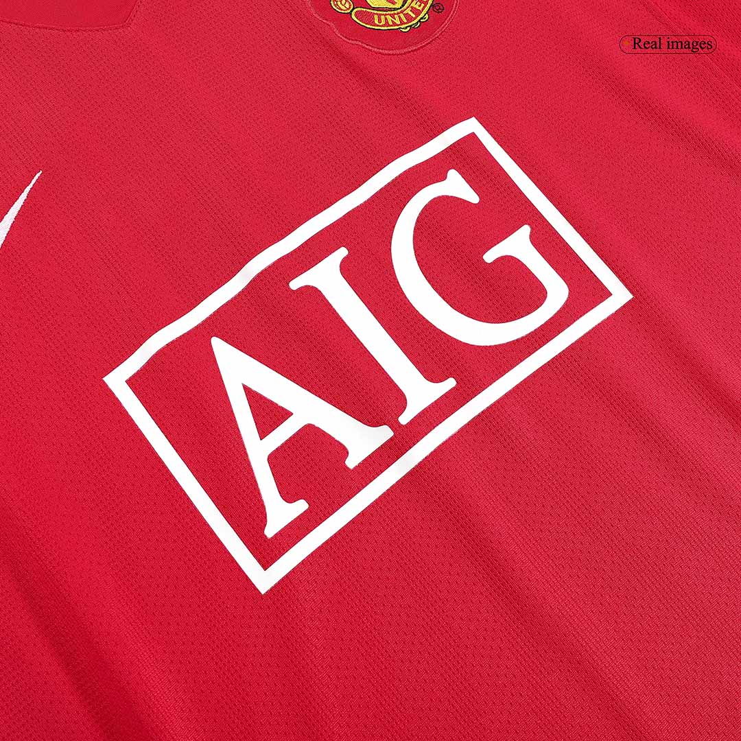 Retro Jersey SCHOLES #18 Manchester United Retro Jersey Home Soccer Shirt 2007/08 - Image 5