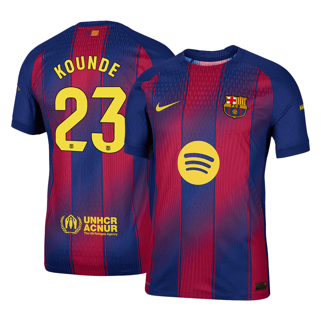 KOUNDE #23 Barcelona Home Authentic Soccer Jersey 2025/26