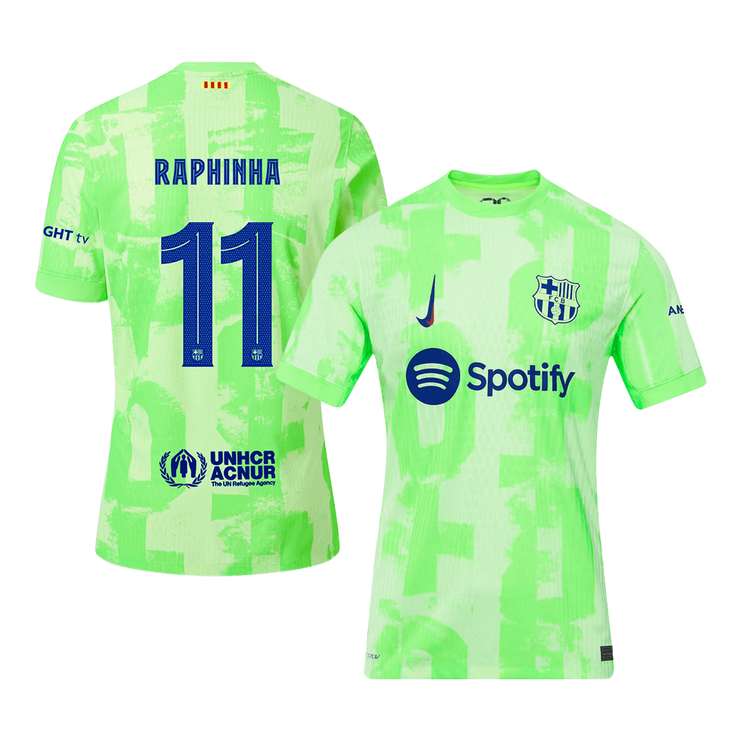 Authentic RAPHINHA #11 Barcelona Soccer Jersey Third Away Shirt 2024/25 - UCL