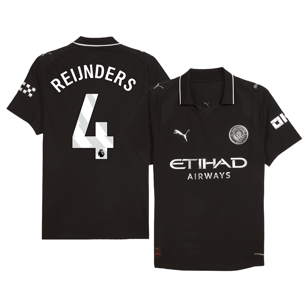 REIJNDERS #4 Manchester City Away Authentic Soccer Jersey 2025/26
