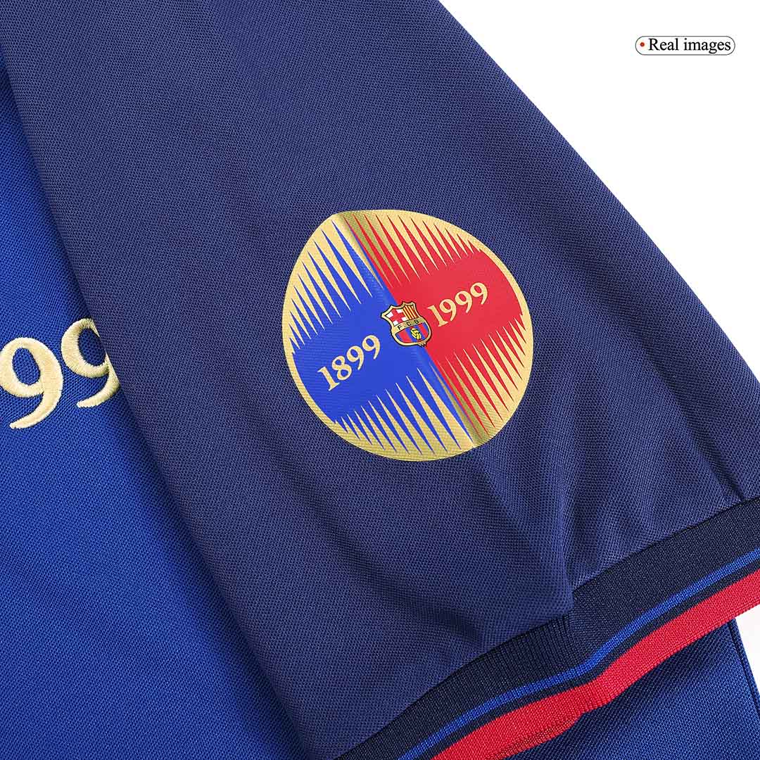 Retro Jersey RIVALDO #11 Barcelona Retro Jersey Home Soccer Shirt 1999/00 100th Anniversary - Image 2