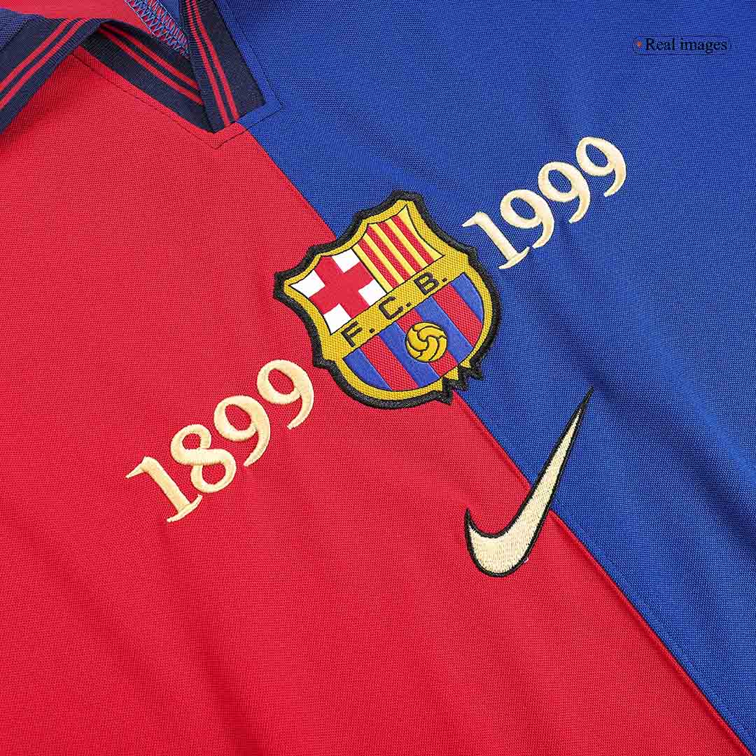 Retro Jersey RIVALDO #11 Barcelona Retro Jersey Home Soccer Shirt 1999/00 100th Anniversary - Image 5