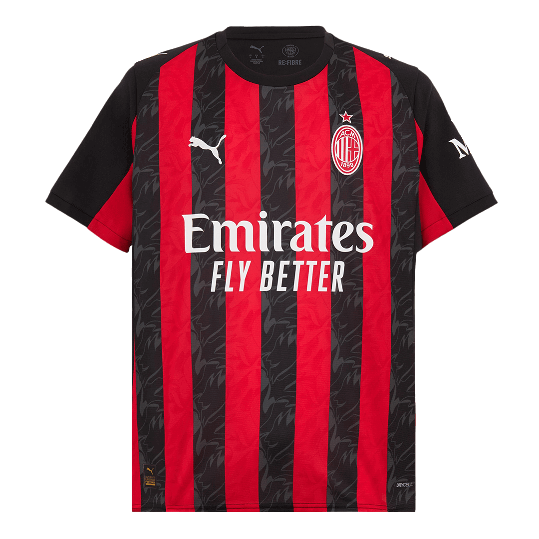 GIMENEZ #7 AC Milan Home Soccer Jersey 2025/26 Red&Black - Image 3