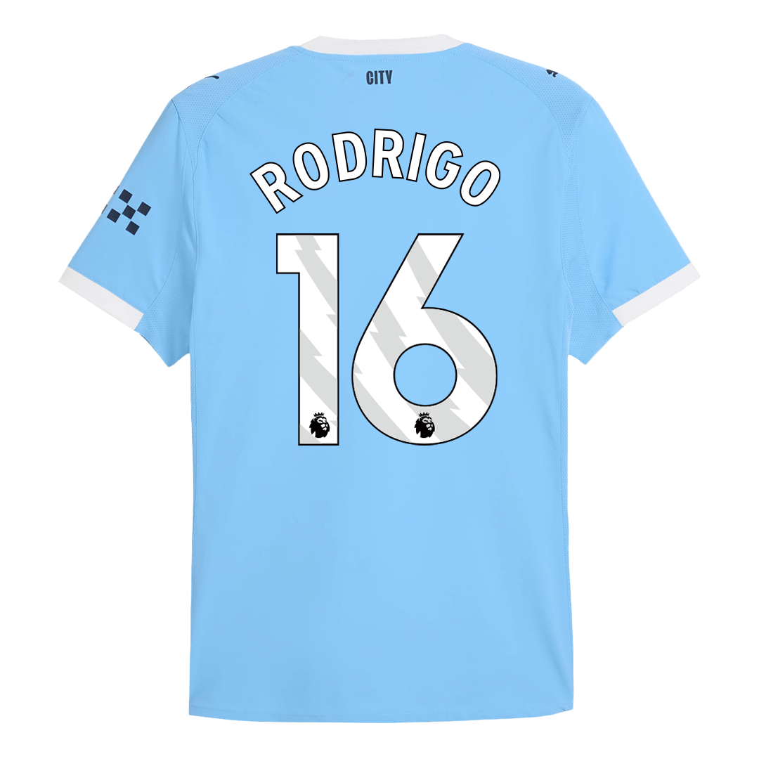 RODRIGO #16 Authentic Manchester City Home Soccer Jersey 2025/26 Blue - Image 2