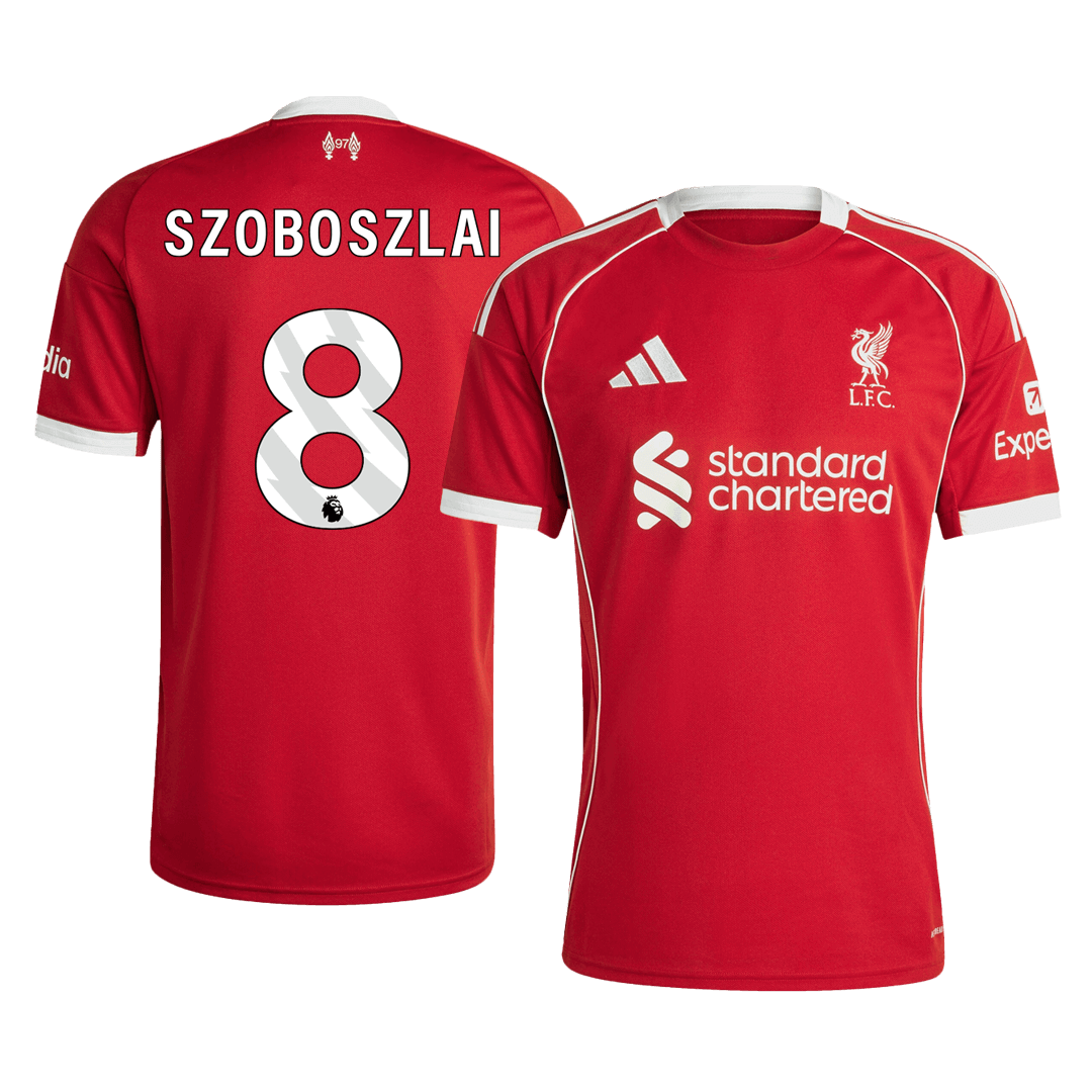 SZOBOSZLAI #8 Liverpool Home Soccer Jersey 2025/26