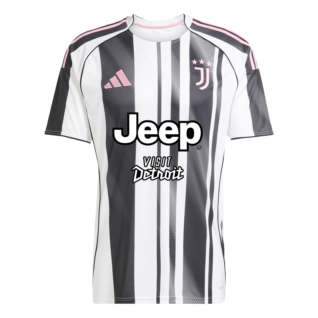Juventus Jeep x Visit Detroit Sponsor Soccer Jersey Home Custom Men's Shirt 2025/26 - Image 2